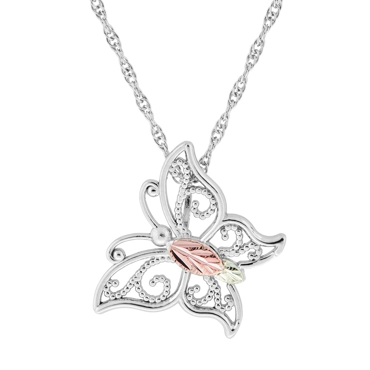 925 Sterling Silver Black Hills Butterfly Pendant Necklace - Elegant Jewelry Gift for Women, Perfect for Parties & Special Occasions