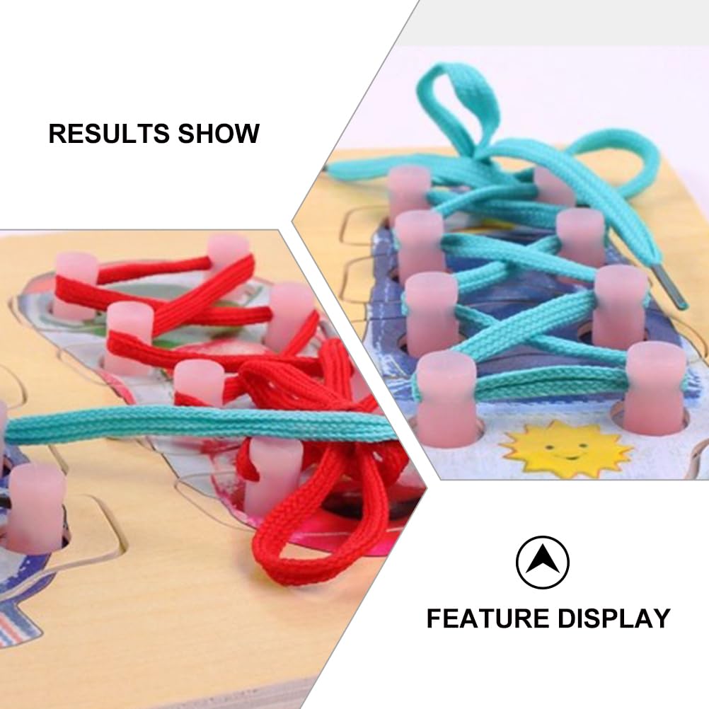 Wooden Lacing Shoe Toy - Learn to Tie Shoelaces Educational Kit for Kids | Montessori Toddler Learning Toy for Fine Motor Skills | Perfect for Preschool, Daycare & Homeschooling Activities