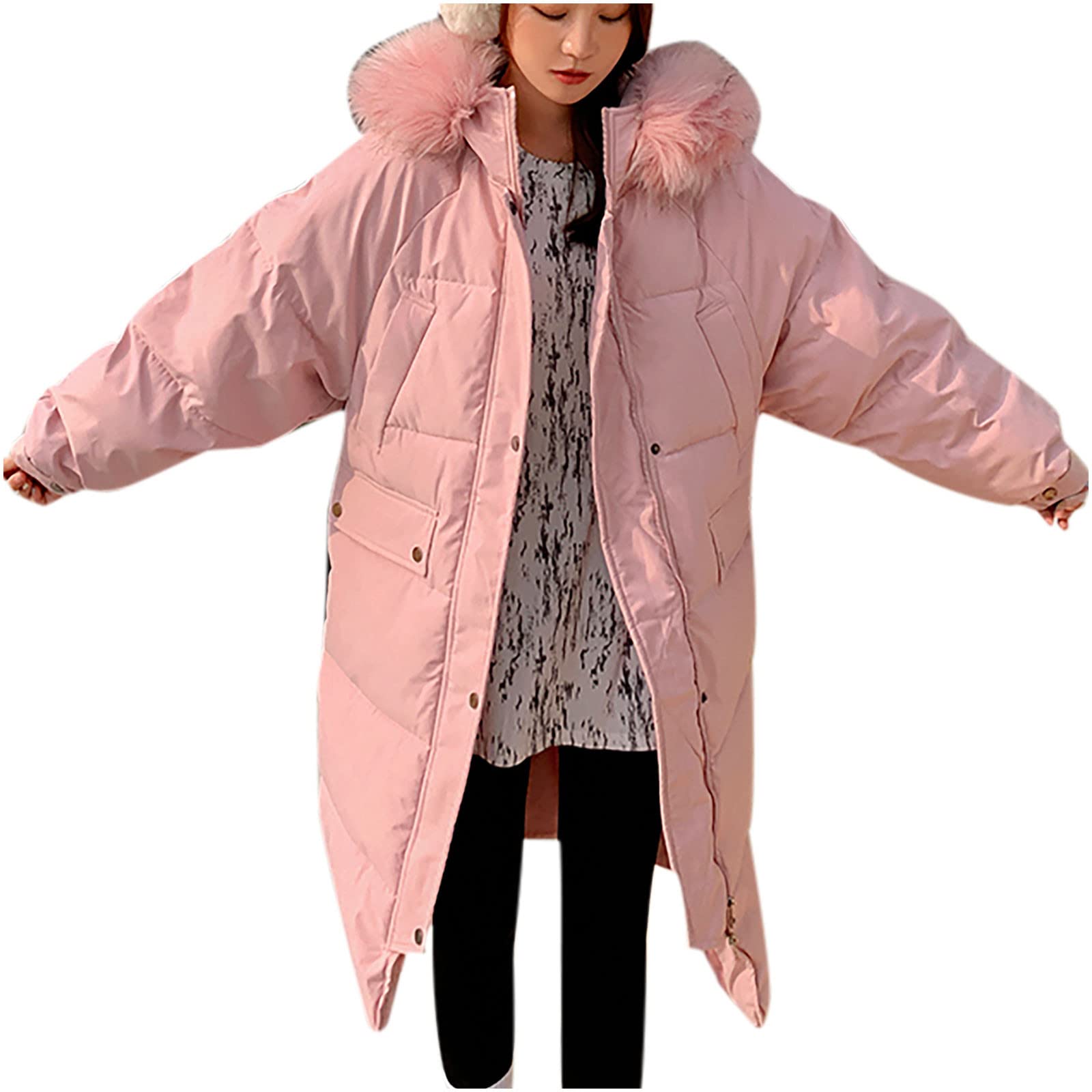 Women's Slim Fit Thermal Hooded Maxi Jacket - Winter & Fall Warm Coat with Adjustable Hood - Perfect for Cold Weather, Outdoor Activities & Casual Wear