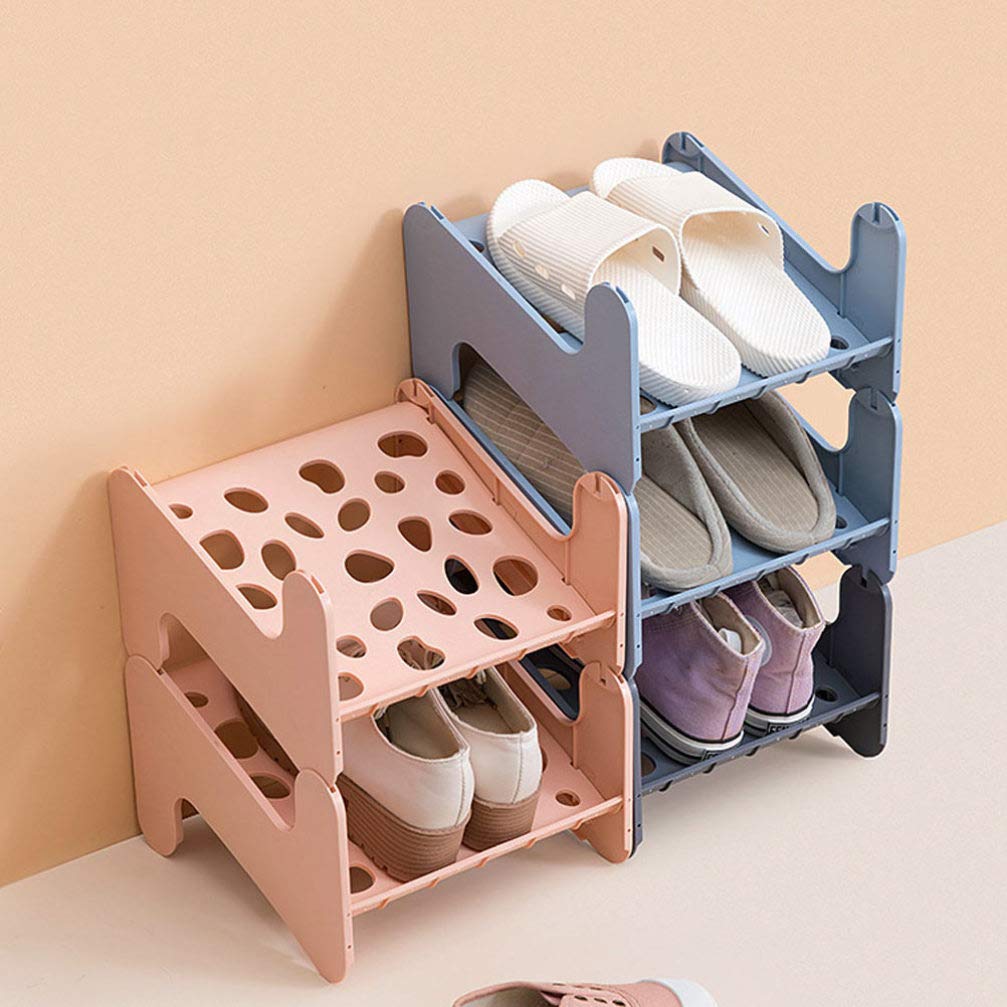 Cabilock Stackable Shoe Rack Organizer - 1pc Plastic Shoe Shelf for Dorm, Closet & Entryway - Space Saving Shoe Storage Solution for Sneakers, Heels & Boots - Perfect for Small Spaces & Home Organization