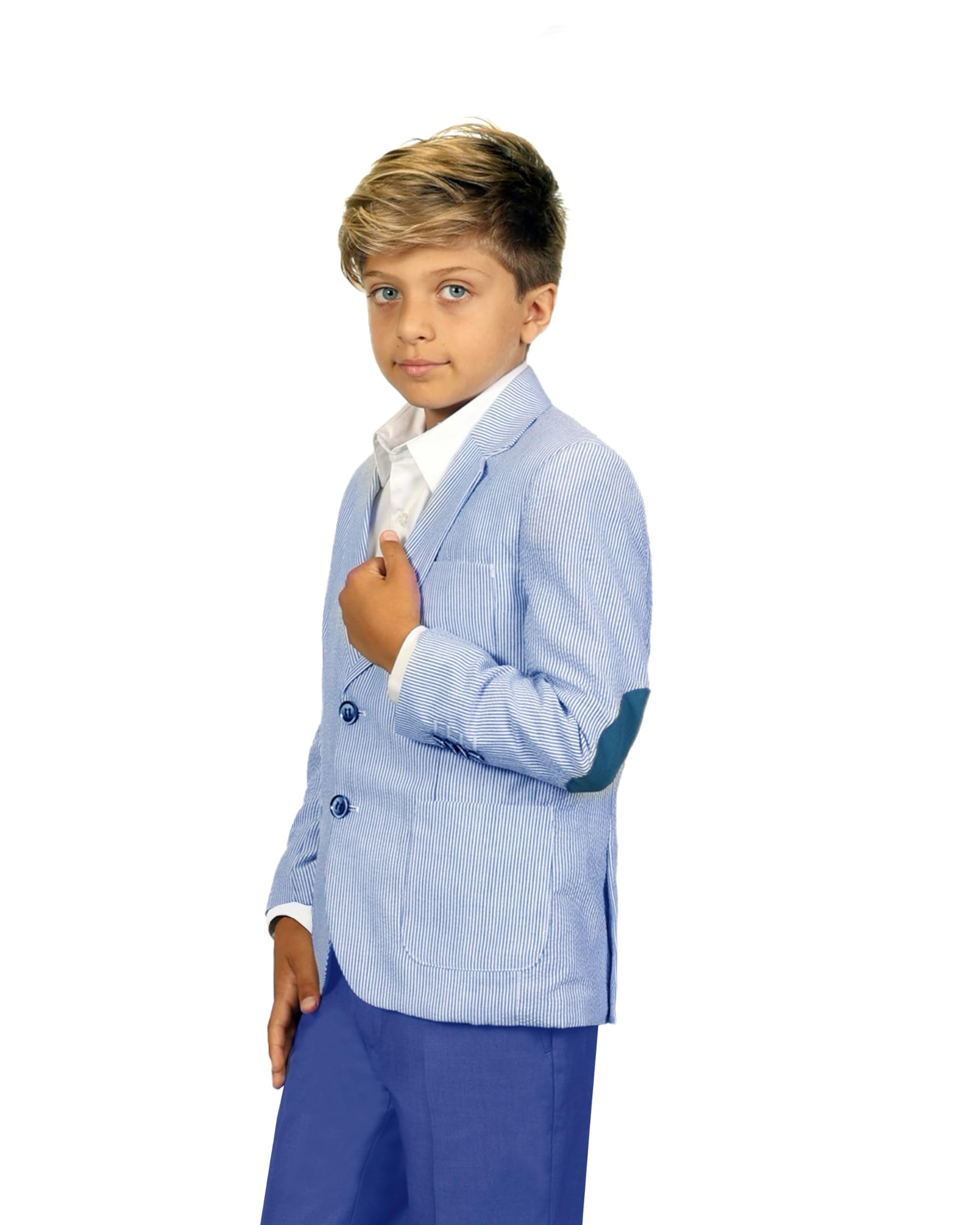 Gioberti Boys & Kids Seersucker Blazer Jacket - Stylish Formal Wear for Weddings, School Photos & Special Occasions