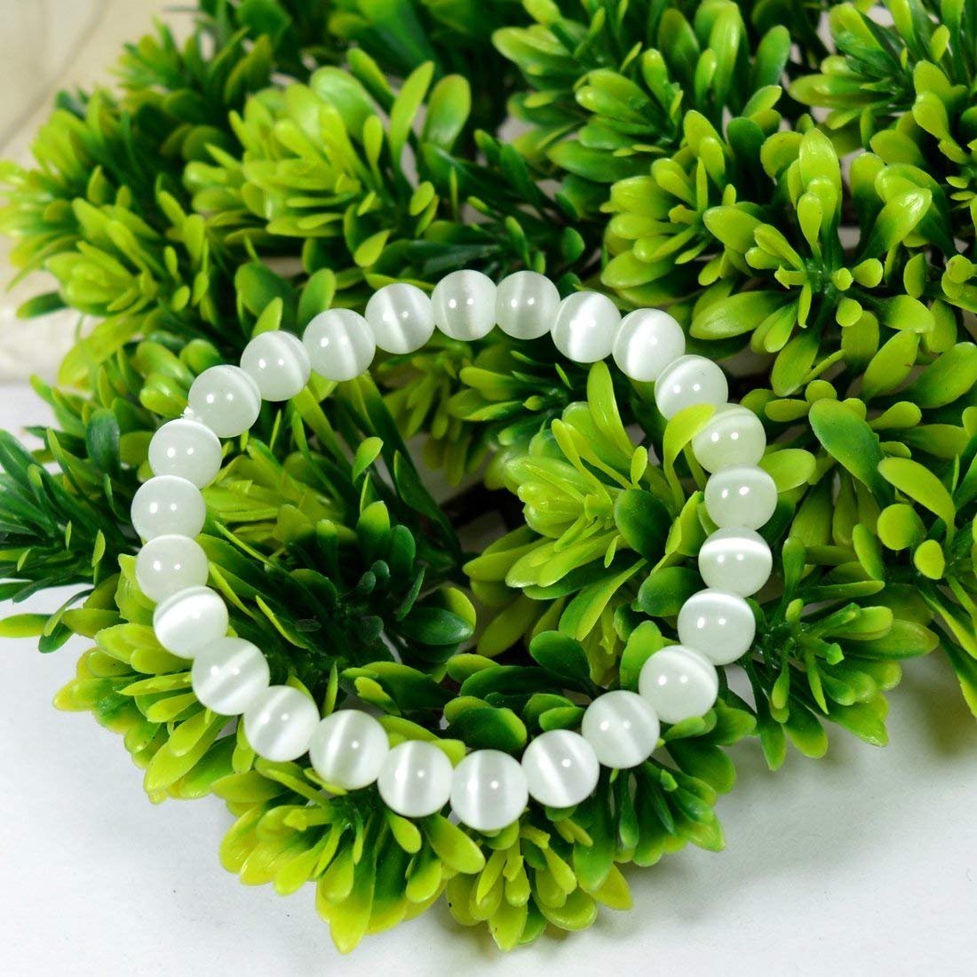 Natural AAA White Selenite Stretch Bracelet - 7-7.5