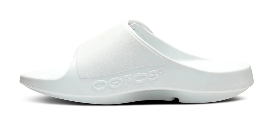Unisex OOahh Sport Flex Slide Sandals - Comfortable White Athletic Slides for Men & Women | Perfect for Gym, Pool, Beach & Casual Wear