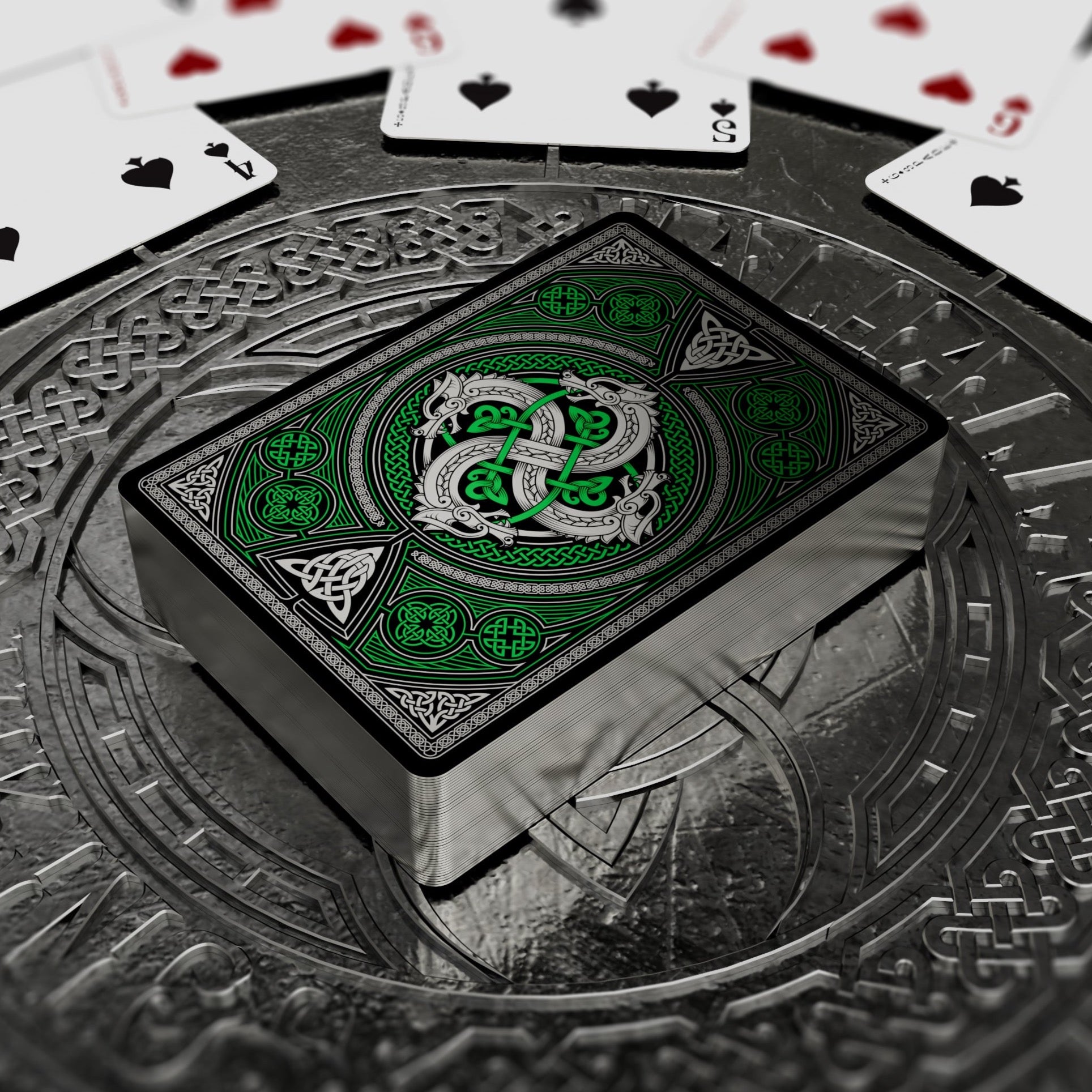 Valhalla Viking Playing Cards - Premium Gilded Emerald Deck for Poker, Magic Tricks & Collectors | Perfect for Game Nights, Gifts & Cardistry