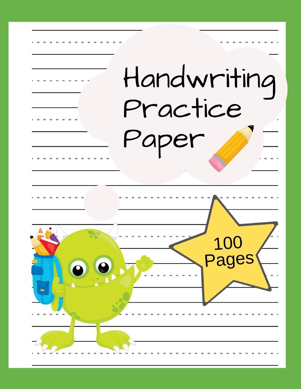 Handwriting Practice Paper for Kids - Kindergarten & Preschool Writing Notebook with Dotted Lines | 100 Pages | Perfect for Letter Tracing, Alphabet Learning & Early Writing Skills Development