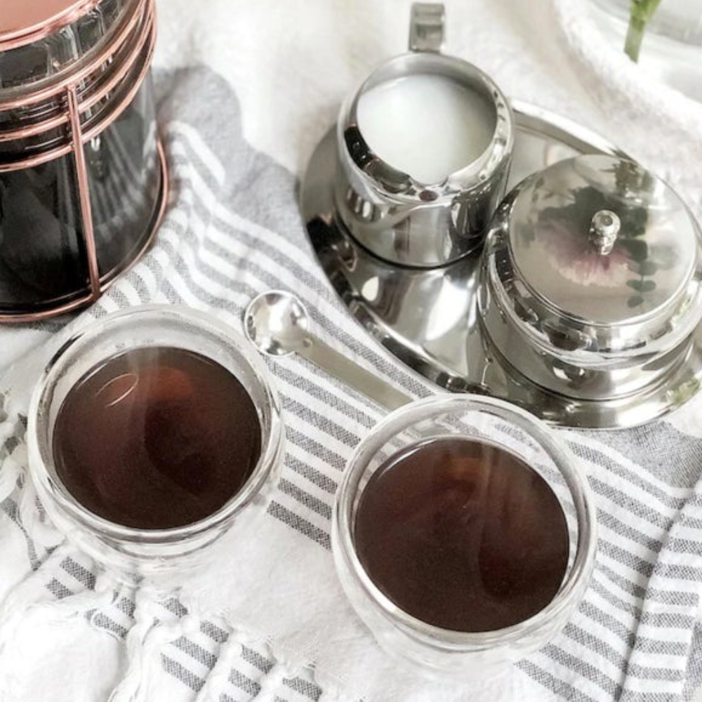 Cuisinox 5-Piece Cream and Sugar Caddy Set - Stainless Steel Coffee & Tea Serving Tray for Home, Office, and Restaurants