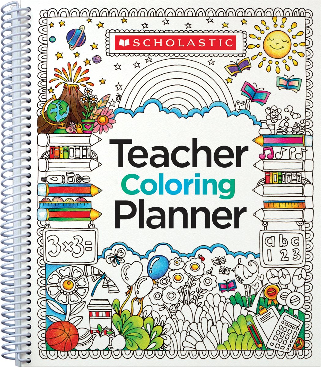 Teacher Coloring Planner 2024 - Academic Year Planner with Inspirational Quotes & Coloring Pages for Stress Relief - Perfect for Teachers, Educators & Students - Classroom, Lesson Planning & Self-Care Organization
