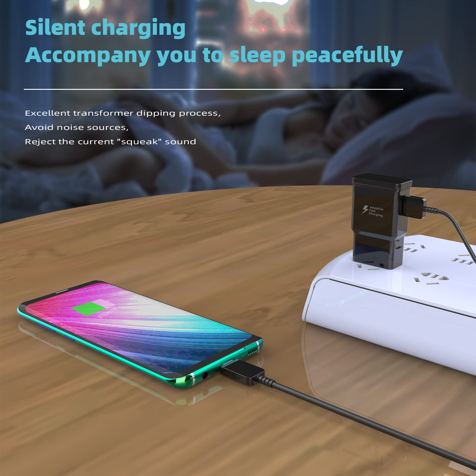 Fast Charging USB C Power Adapter (2-Pack) - Compatible with Samsung Galaxy S21/S20/S10/S9/S8, LG, Android Tablets - Super Charge Wall Block & Cable for Quick Charging - Perfect for Home, Office & Travel Use