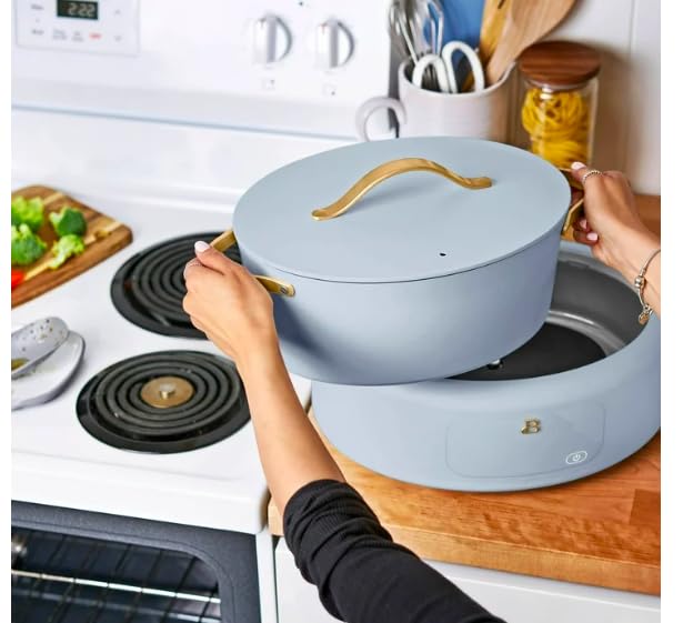 Drew Barrymore 10-in-1 6qt Electric Multi-Cooker with 7 Preset Functions - Touch Screen Display, Oven-Safe Pot & Stainless Steel Handles - Perfect for Pressure Cooking, Slow Cooking, Sautéing & Meal Prep in Modern Kitchens