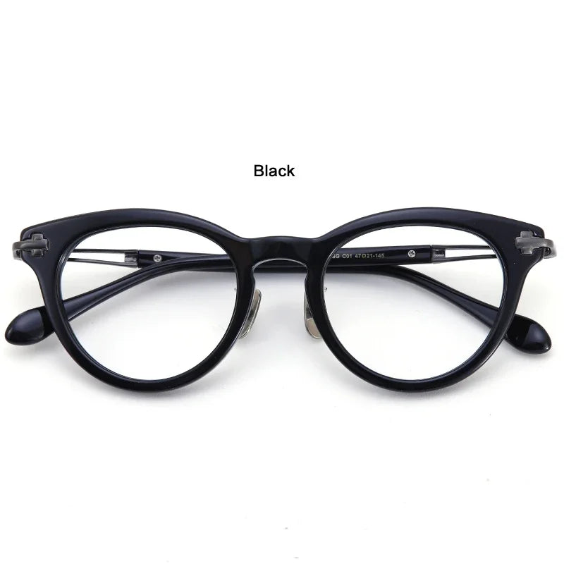 Aror Unisex Full Rim Oval Round Acetate Titanium Eyeglasses 39546 | Lightweight & Durable Frames for Men & Women | Perfect for Reading, Work & Everyday Use