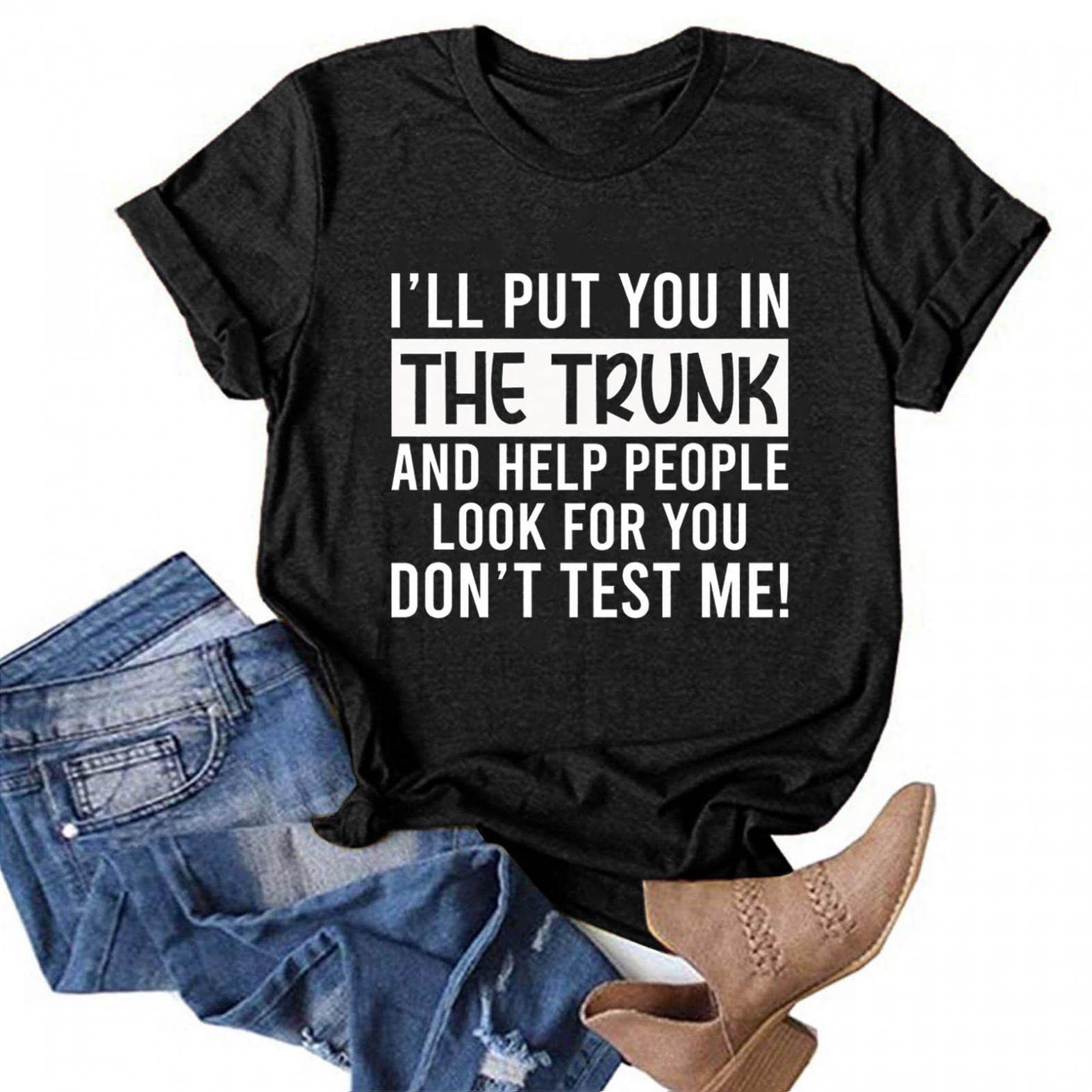 Women's Short Sleeve Graphic T-Shirt - Fashion Letter Print O-Neck Loose Fit Summer Top for Casual Wear, Outfits & Daily Comfort
