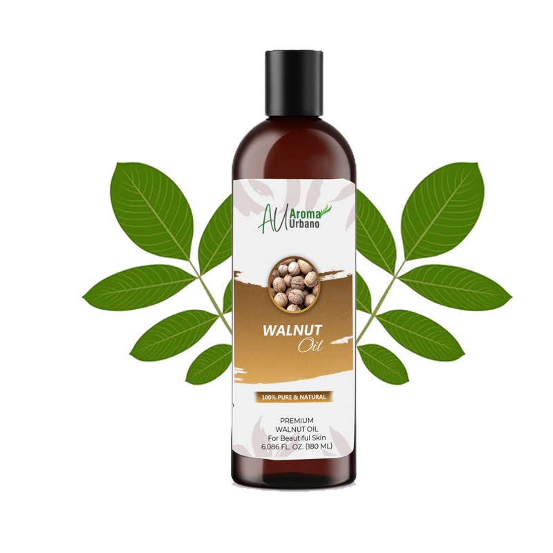 Aroma Urbano Walnut Oil for Hair Shine & Skin Care - 180ml - Natural Moisturizing Oil for Dry Skin & Hair - Perfect for Daily Hydration & Nourishment
