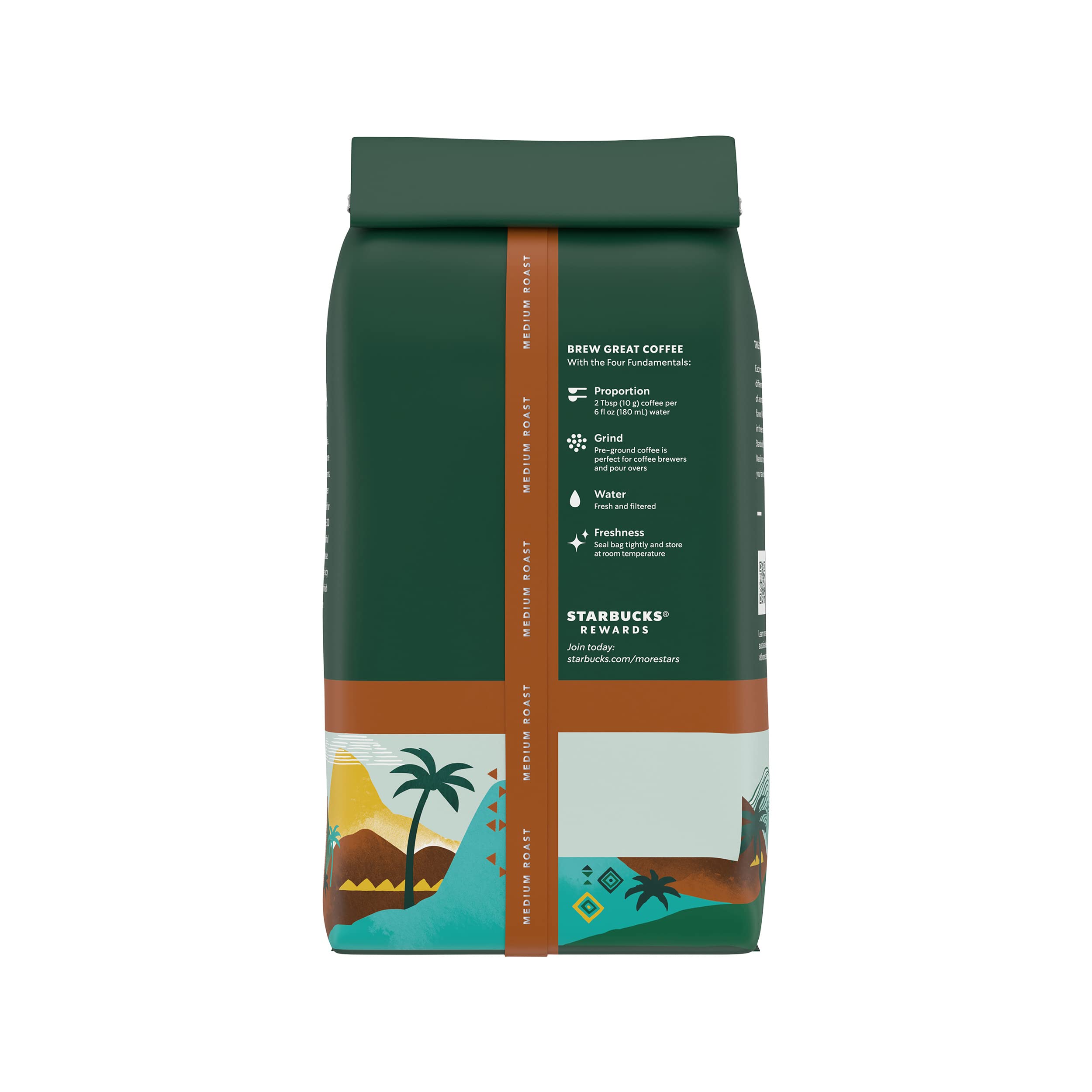 Starbucks Colombia Medium Roast Ground Coffee - 100% Arabica, 12 oz Bag - Perfect for Home Brewing, Office Use & Gifts