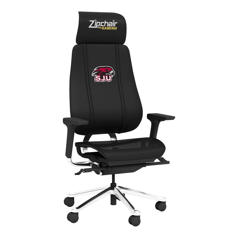 PhantomX Black Mesh Gaming Chair with St Josephs Hawks Embroidered Logo - Ergonomic Office & Esports Chair for PC Gaming, Streaming, and Home Office Setup