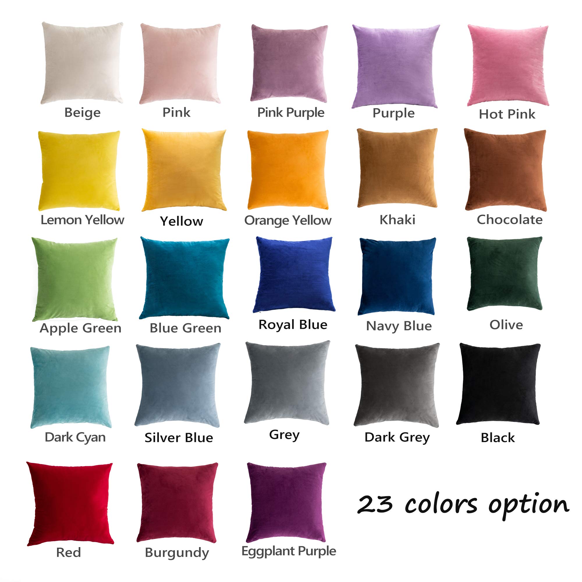 Stellhome 2 Pack Velvet Pillow Covers 24x24 Inch Square Decorative Cushion Covers for Bed, Couch, Sofa - Soft & Luxurious Olive Green Pillow Cases - Perfect for Living Room, Bedroom & Home Decor