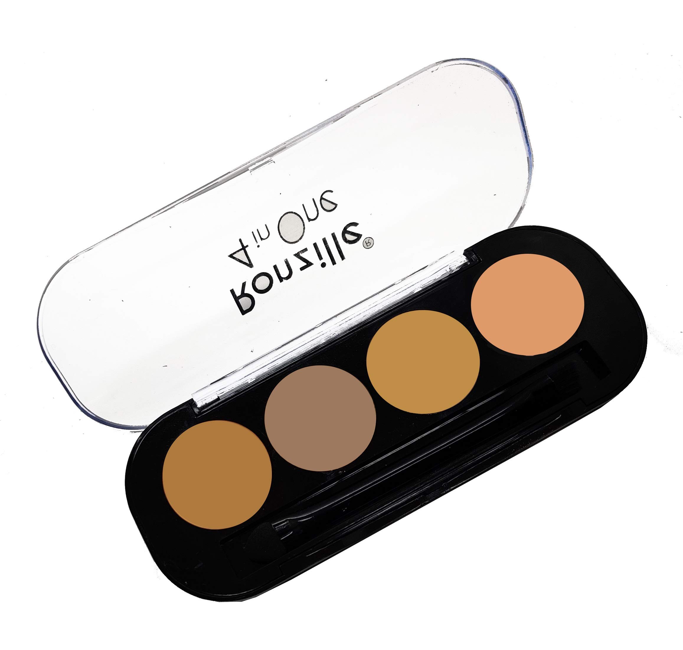Ronzille 4-in-1 Cream Concealer Palette - Shade A & B (2 Pack) - Full Coverage, Contour & Highlight Makeup Kit for Flawless Face - Perfect for Professional Makeup Artists & Daily Beauty Routine