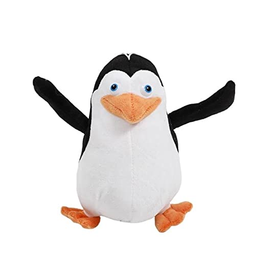 PDKHANH 6 Styles Madagascar Plush Toys - Lion, Giraffe, Penguin, Zebra & Hippo Stuffed Animals | Soft Cartoon Character Dolls for Kids & Children | Perfect for Nursery Decor, Birthday Gifts & Cuddling (Penguin)