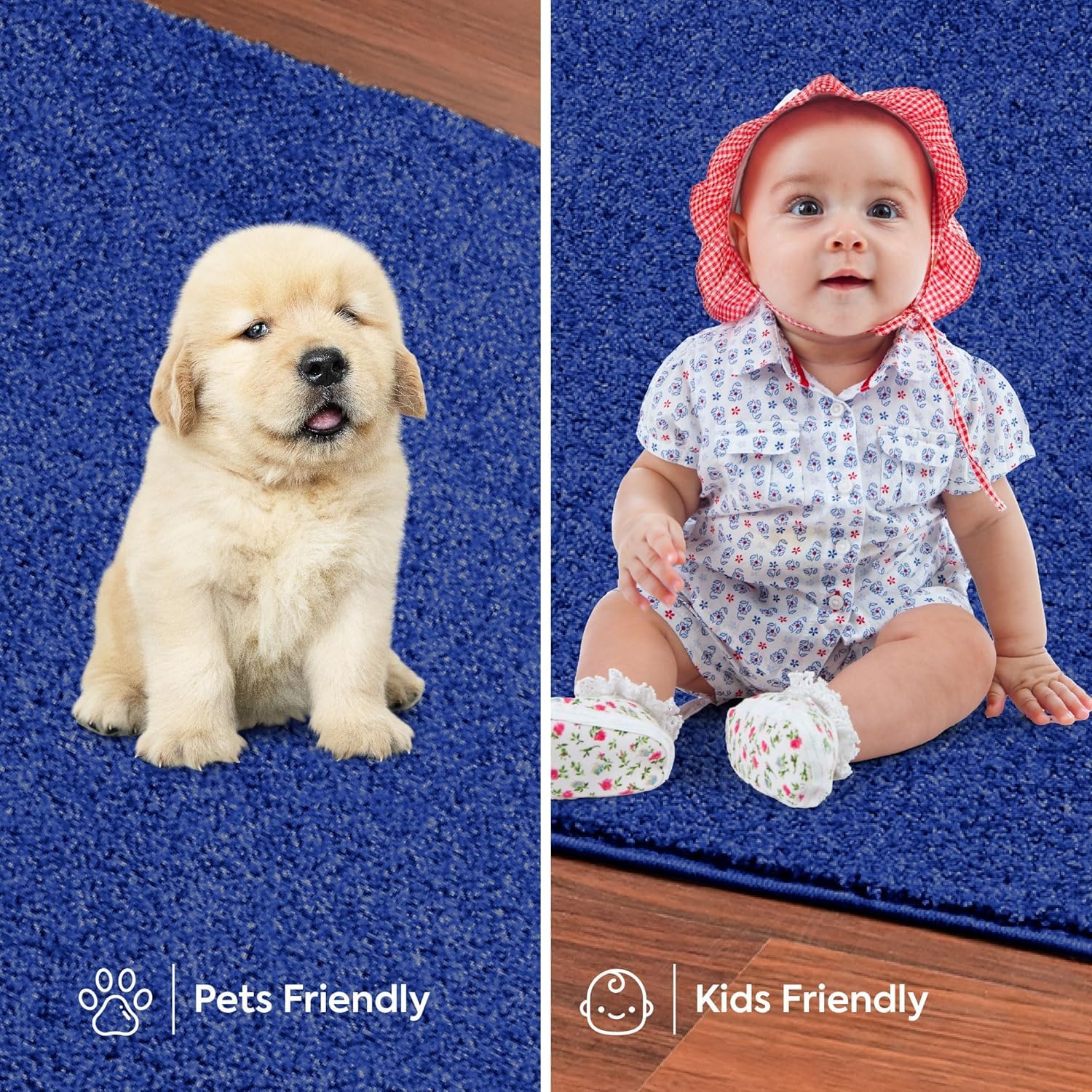 Ambient Galaxy Way Kids' Favorite Area Rugs Neon Blue - 7' Round Indoor Stain-Resistant Carpet | Perfect for Living Room, Bedroom, Nursery & Playroom | Pet-Friendly & Child-Safe Non-Slip Rug | USA-Made Space-Themed Home Decor for Kids' Rooms & Family Areas