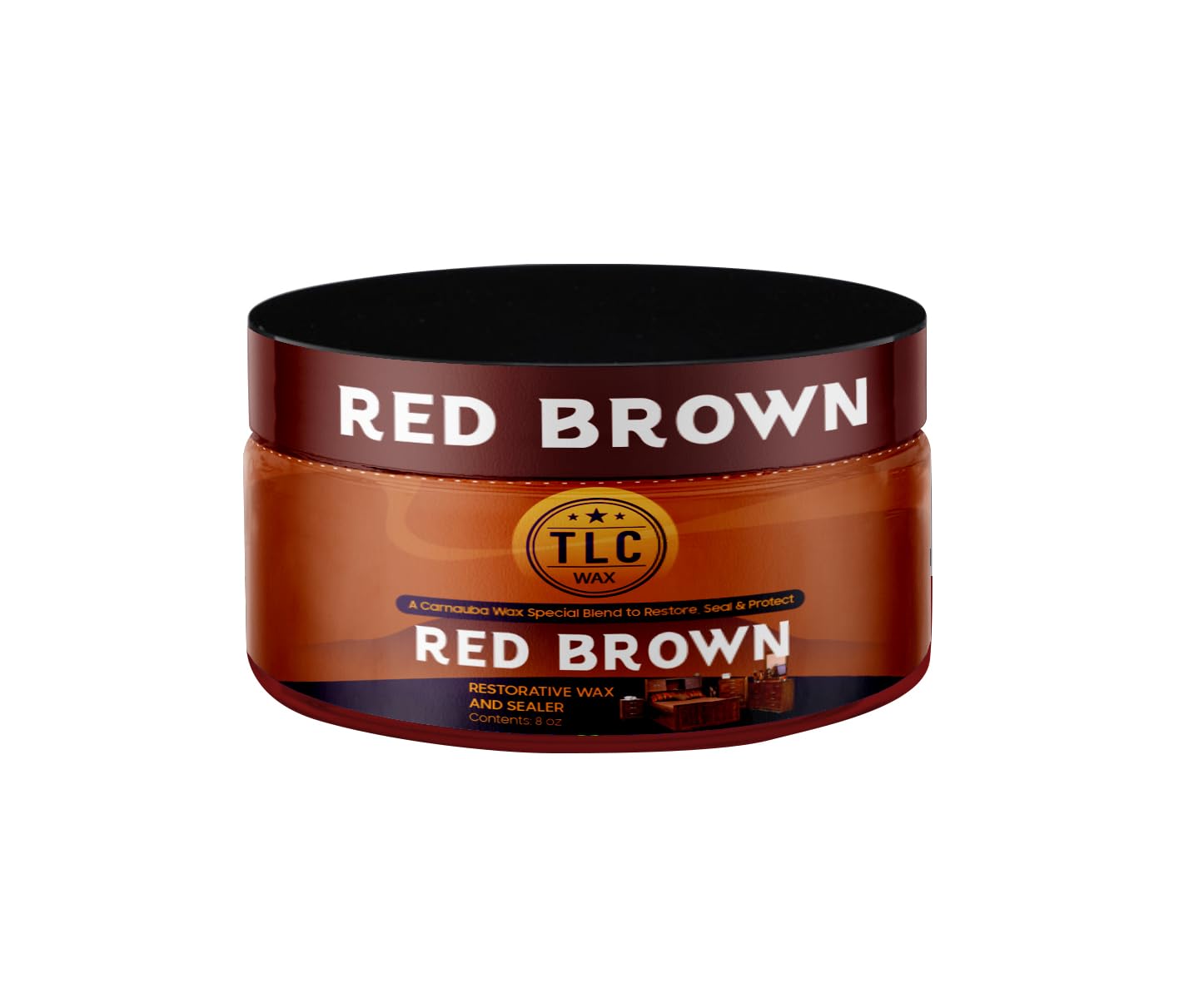 TLC Restorative Wax and Sealer - Red Brown Wood Finish for Furniture Restoration & Protection | Ideal for Tables, Cabinets, Floors & Antique Wood Care