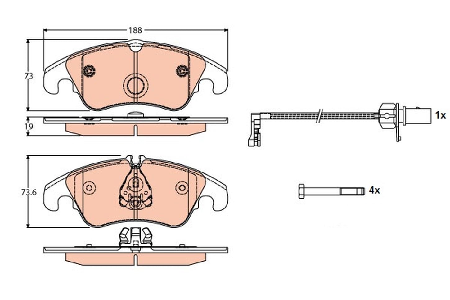 TRW Automotive GDB1768 Premium Brake Pads - High Performance Replacement for Smooth & Quiet Braking - Perfect for Daily Commute, City Driving & Highway Use