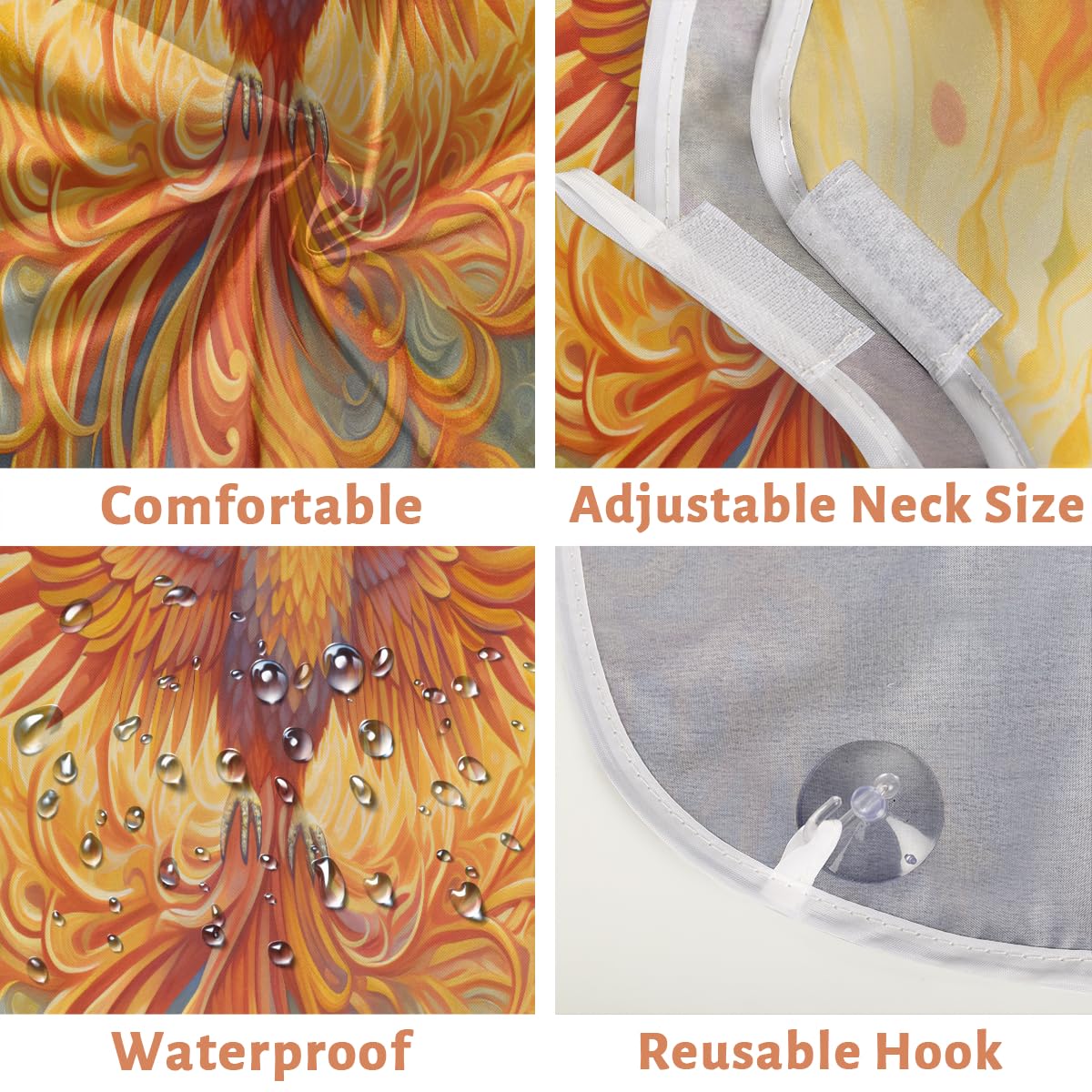 Phoenix Star Space Print Beard Shaving Bib for Men - Waterproof Hair Dye Apron & Barber Cape for Haircut, Beard Trimming & Makeup - Sink Hair Catcher & Styling Tool for Home Salon & Professional Use