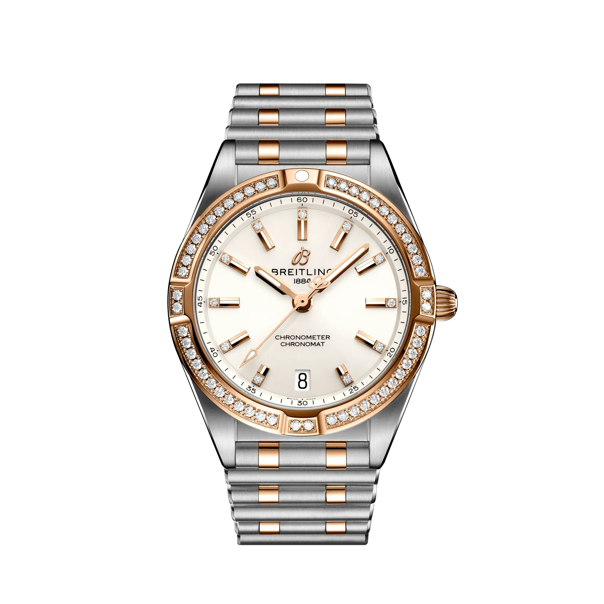Breitling Chronomat 32 Men's Luxury Watch - Stainless Steel & 18k Rose Gold Case with Diamonds - Perfect for Business, Formal Events & Luxury Gifts