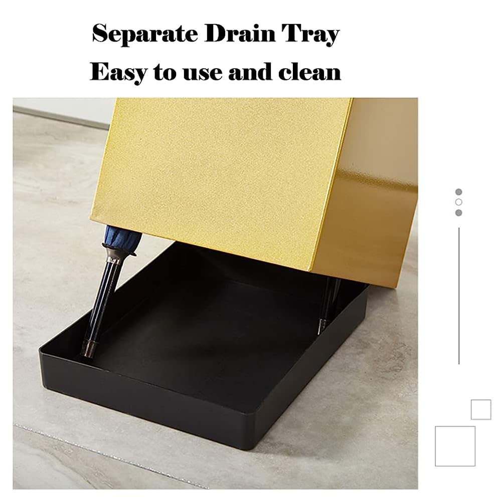 Modern White Umbrella Stand with Drip Tray - Double Layer Umbrella Holder for Hallway, Office, Porch & Door Entrances - Space Saving Home Organizer for Wet Umbrellas & Drip Protection