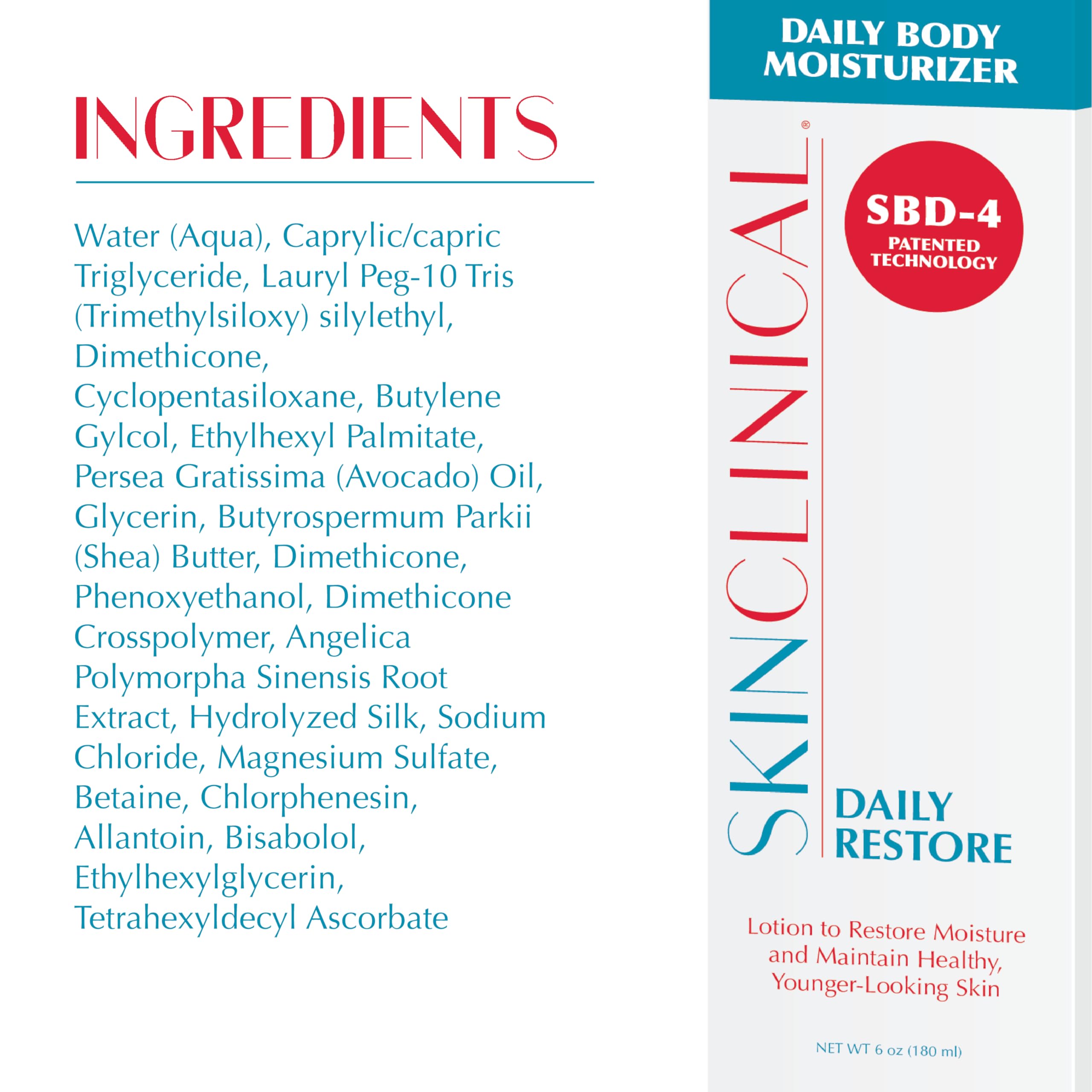Daily Restore Hydrating Lotion with Shea Butter & Aloe - Ultra Moisturizing Body & Face Cream for Very Dry Skin - Fragrance-Free, Unscented Moisturizer with Patented SBD-4 Formula (6oz) - Perfect for Winter Care, Eczema Relief & Sensitive Skin Hydration