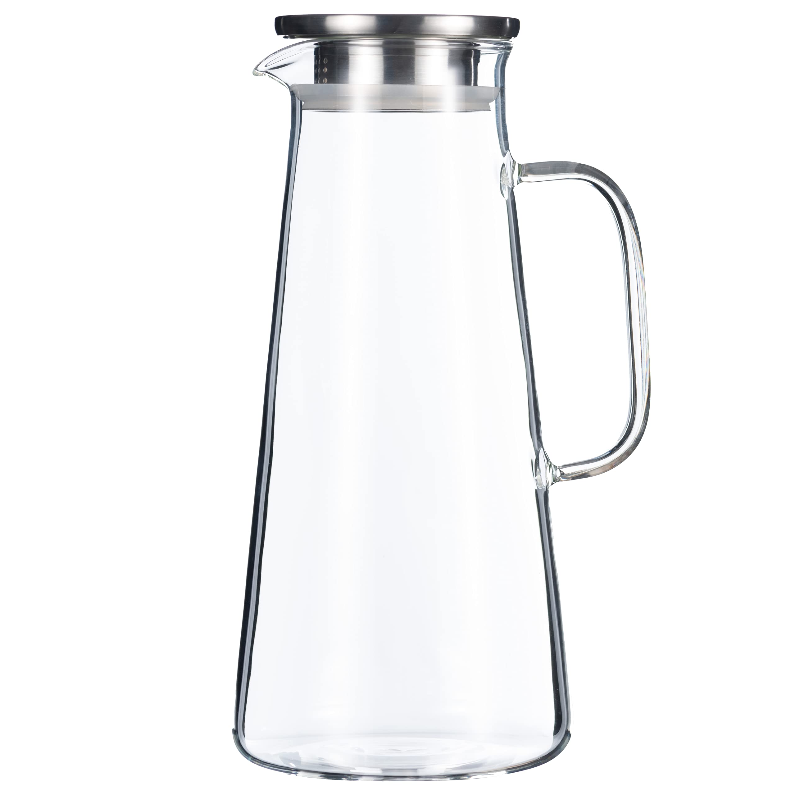 68Oz Glass Pitcher with Lid - Borosilicate Heat Resistant & Easy Clean Jug for Hot/Cold Water, Milk, Iced Tea, Juice - Perfect for Entertaining, Kitchen & Dining Room Use