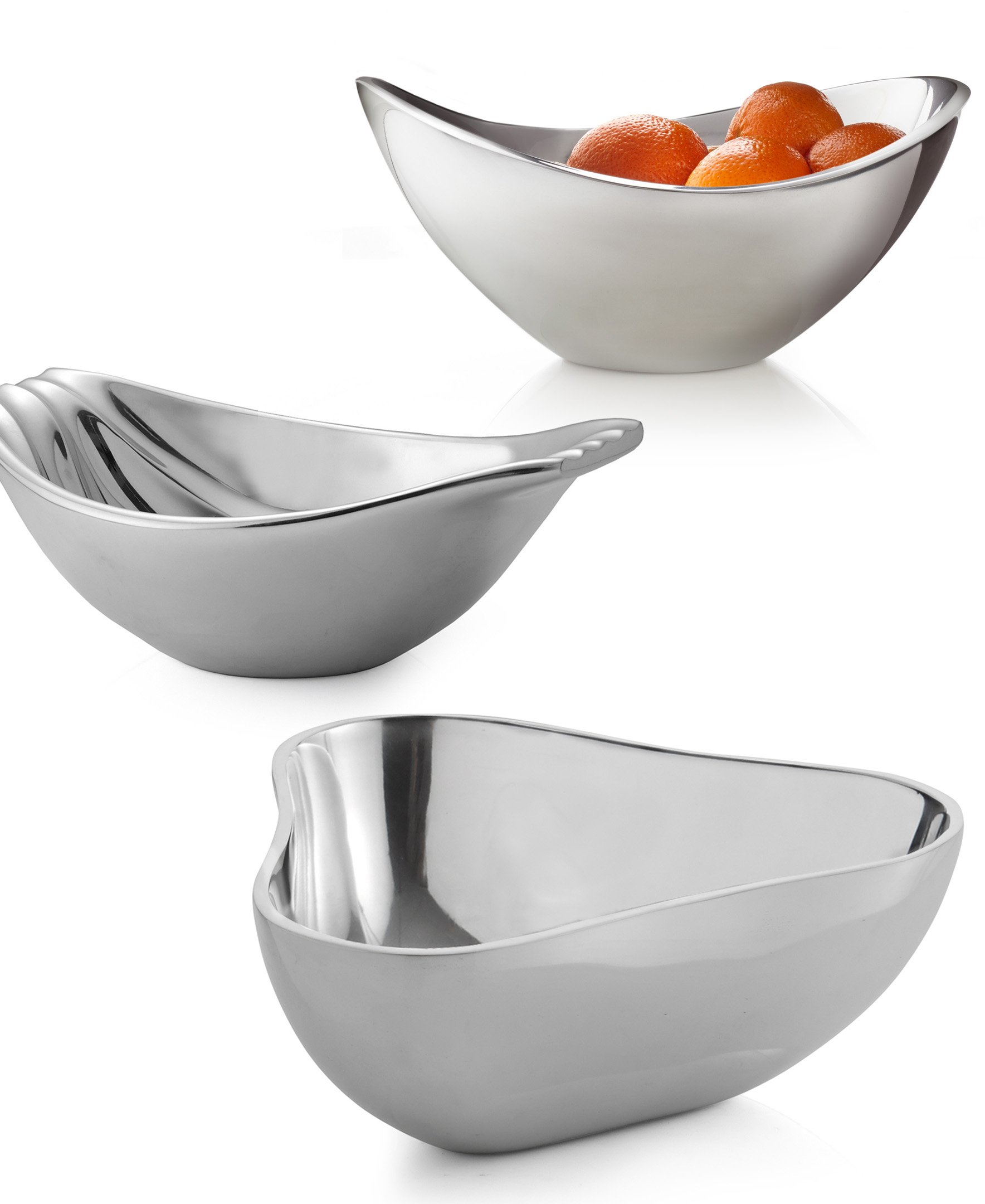 Nambe 11-inch Butterfly Bowl - Elegant Metal Alloy Serving Bowl for Entertaining, Contemporary Tableware with Graceful Curves, Temperature Retaining - Oven & Freezer Safe, Decorative Kitchen Centerpiece for Dinner Parties, Holiday Gatherings & Home Decor