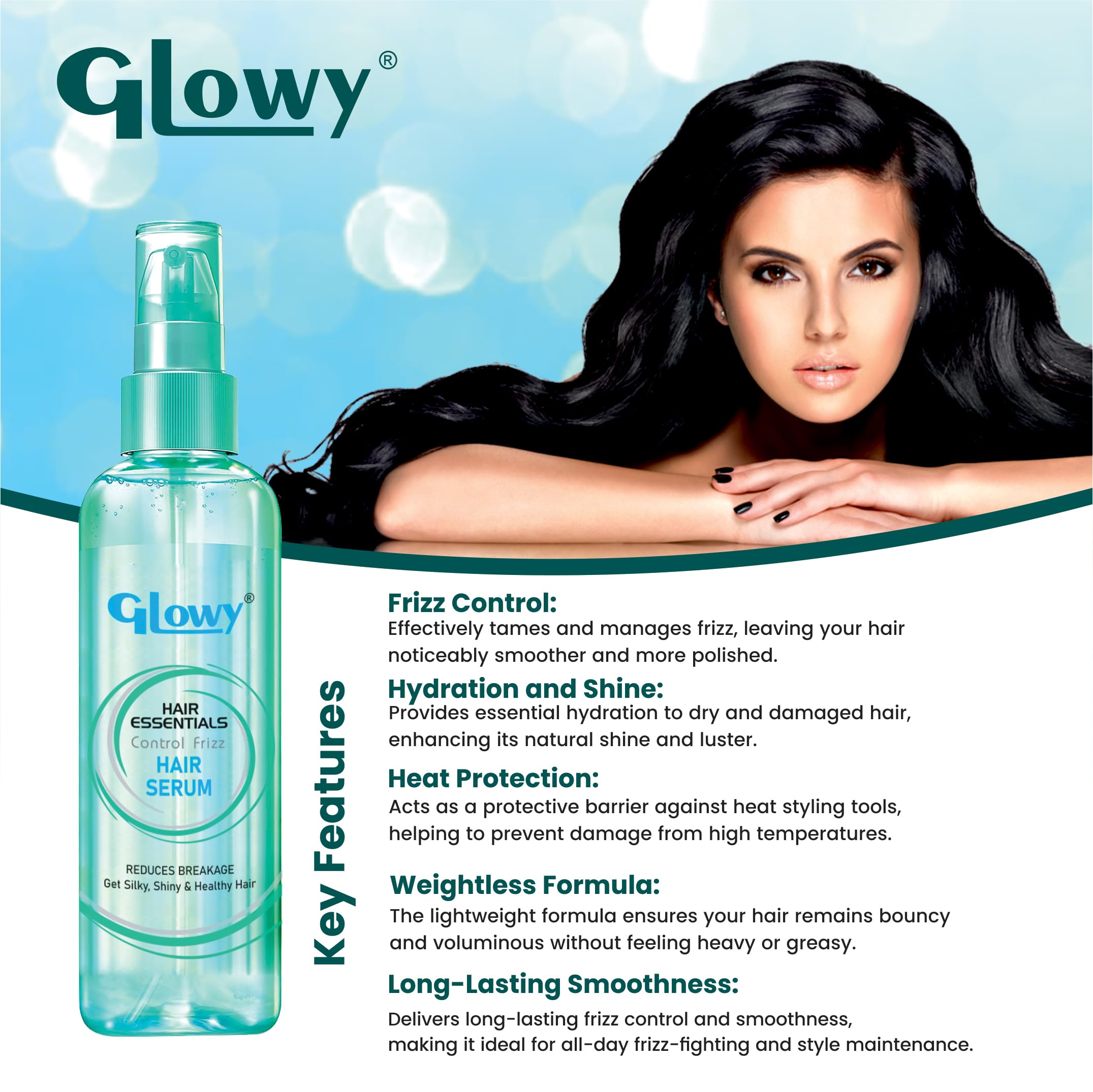 GLOWY Piccolo Real Booster Coconut Base Hair Serum - Anti Hair Fall & Anti Frizz Treatment for Smooth, Strong Hair | Perfect for Daily Use, Styling & Damaged Hair Repair