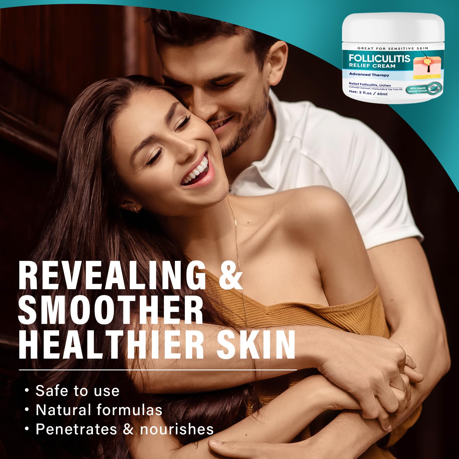 Dijkoo Folliculitis Treatment Cream for Face & Body - Severe & Effective Solution for Men & Women - 60g - Soothes Irritation & Redness for Clear, Healthy Skin - Perfect for Post-Shaving, Acne-Prone Skin & Ingrown Hair Relief