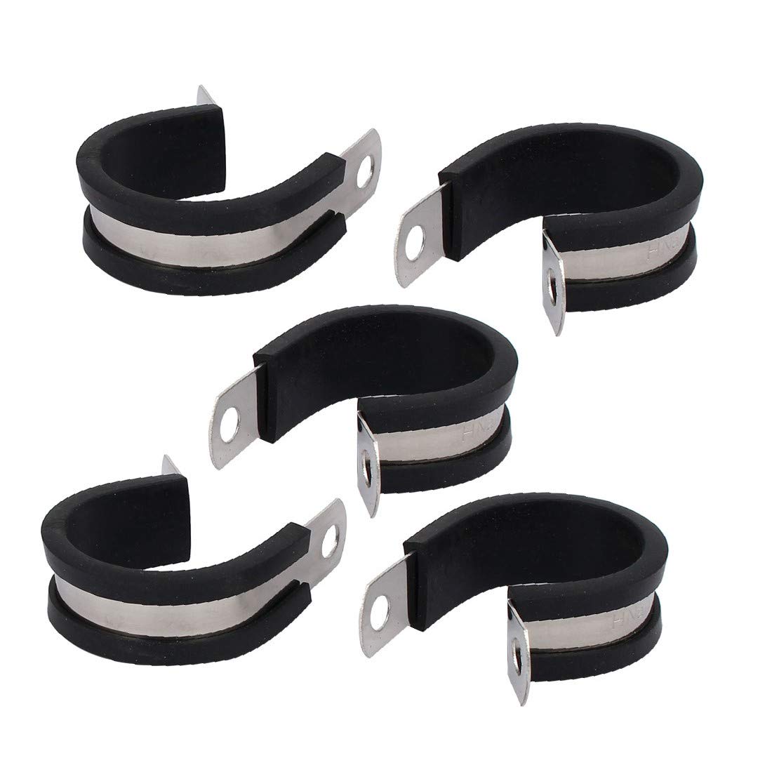 26mm EPDM Rubber Lined P Clips - Heavy Duty Cable Hose Pipe Clamps (5 Pack) - Secure Wire Management for Automotive, Marine & Home Organization