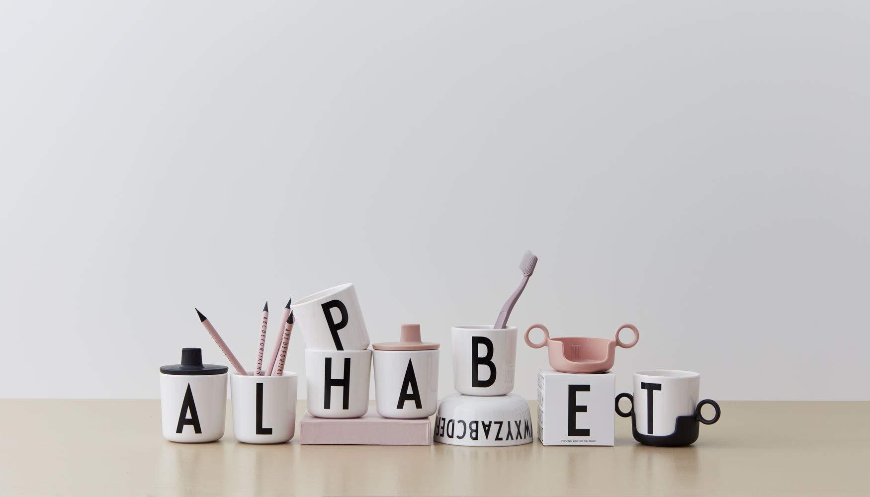 Design Letters Sippy Cup Lids for Melamine Cups - BPA Free Baby & Toddler Drink Lids | Durable, Dishwasher Safe & Food Safe | Perfect for Daycare, Travel & Home Use | Designed in Denmark
