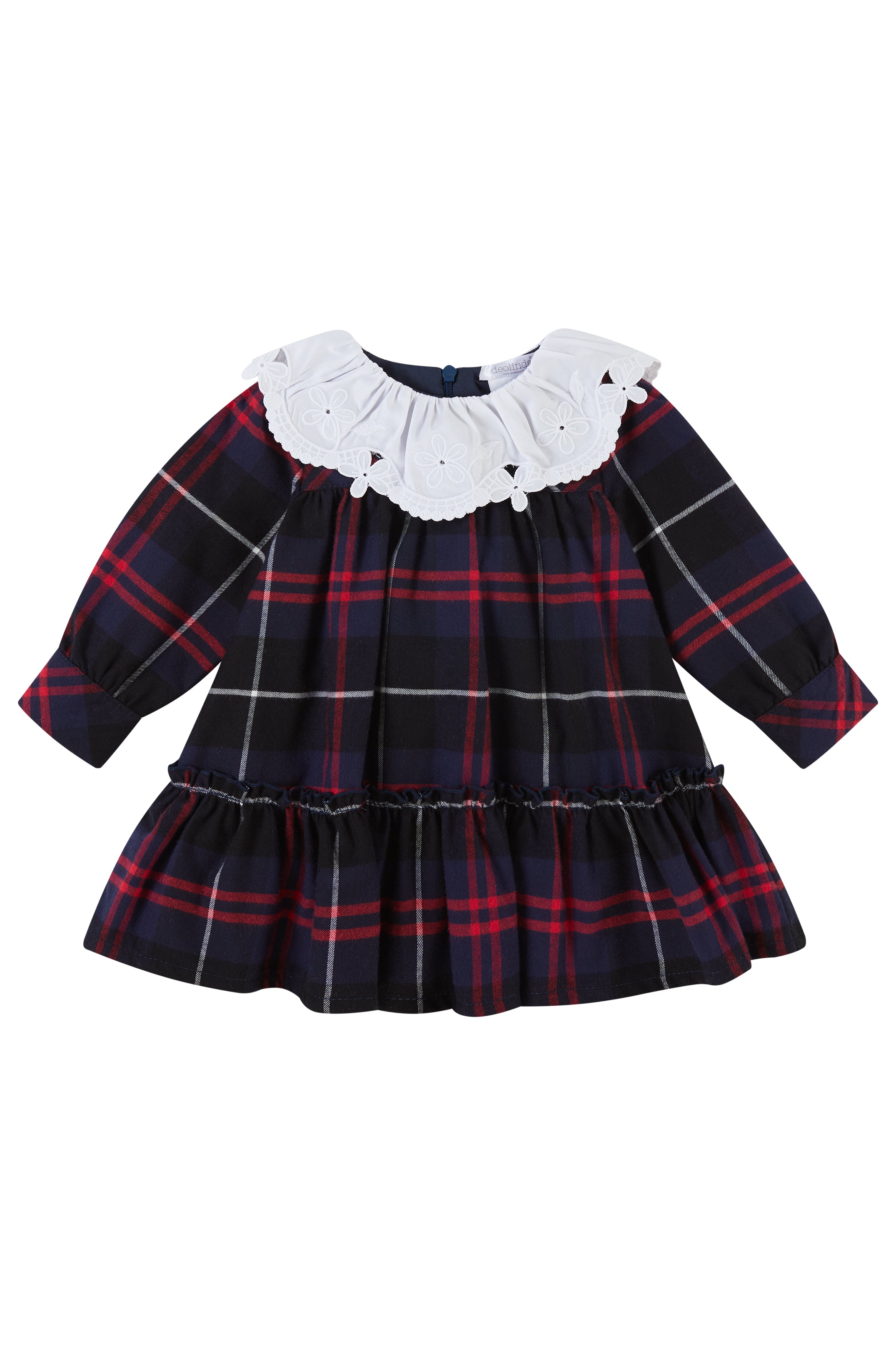Yvette Women's Navy Tartan Plaid Dress - Elegant A-Line Style for Office, Party & Holiday Events