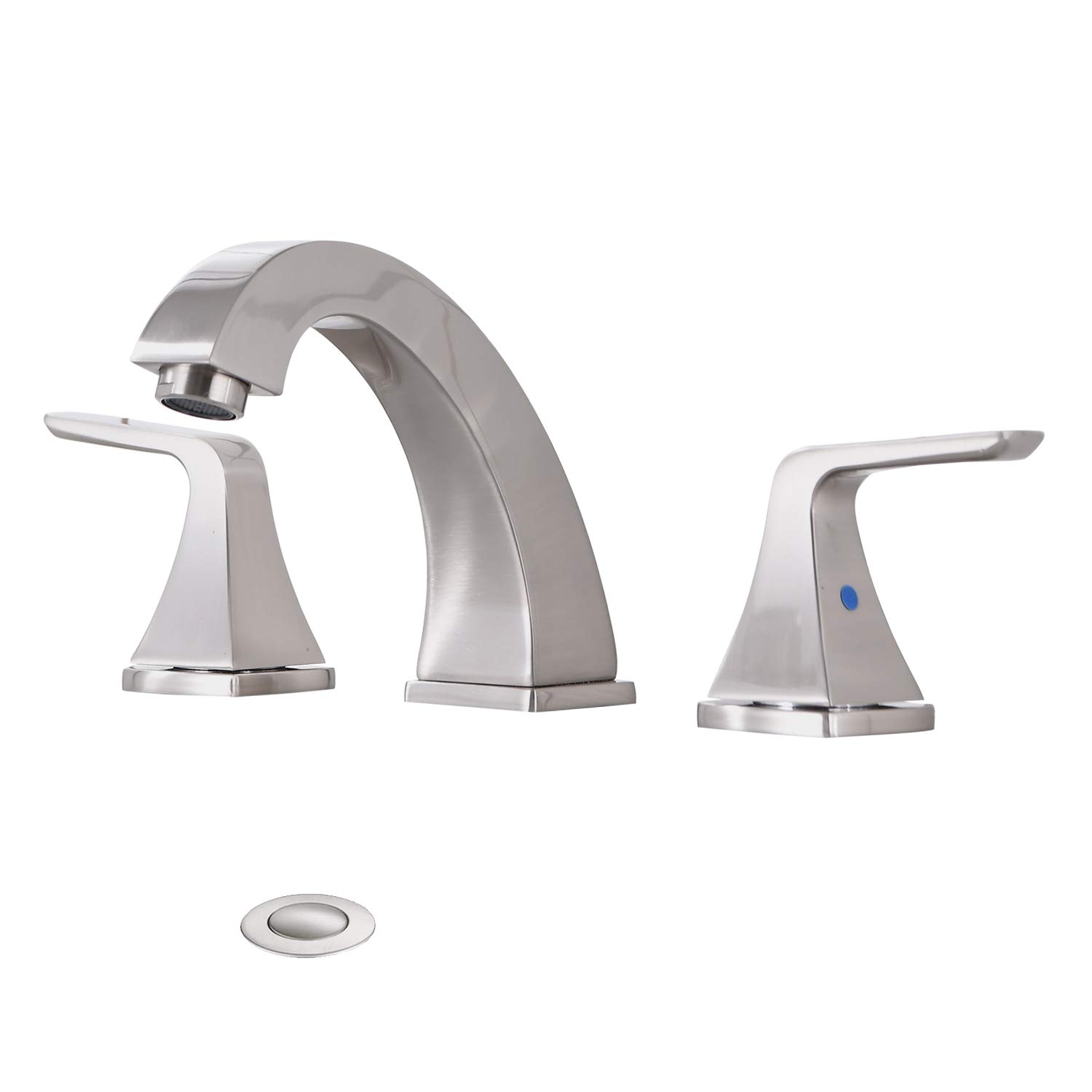 Cesicia 2-Handle Bathroom Faucet with Pop-Up Drain - Brushed Nickel Finish for Vanity Sink, Perfect for Modern Home & Hotel Renovation