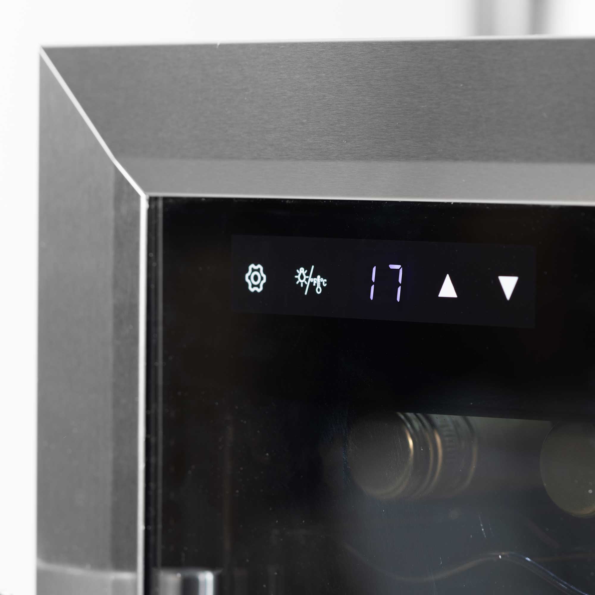 Baridi 12 Bottle Wine Cooler with Digital Touch Screen Controls & LED Light - Stainless Steel Wine Fridge for Home, Office, or Restaurant Use - Perfect for Storing and Chilling Red, White, and Sparkling Wines