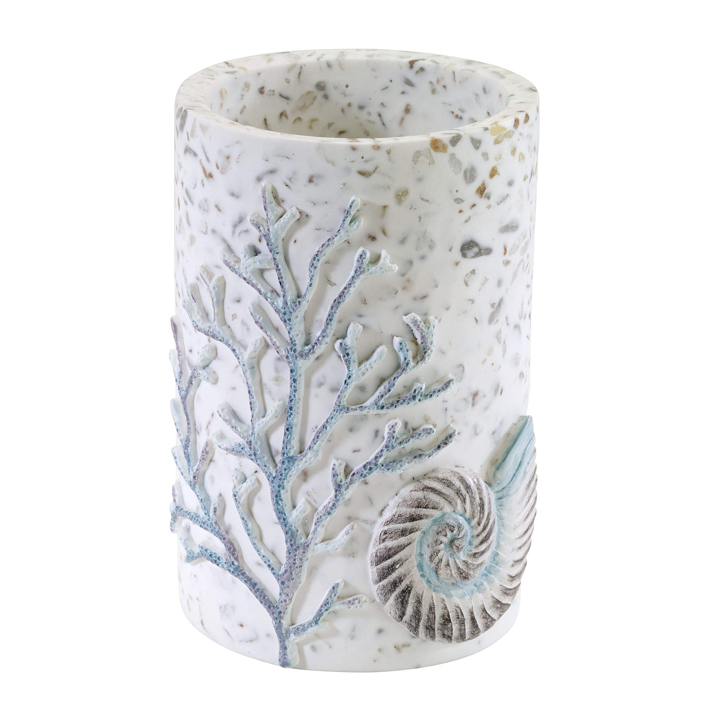 Avanti Linens Coastal Terrazo Tumbler Set - Guest Bathroom Essentials, Sea Inspired Ceramic Cups for Coastal Decor, Beach House & Spa Bathroom Accessories - Perfect for Coastal Homes, Vacation Rentals & Spa Retreats