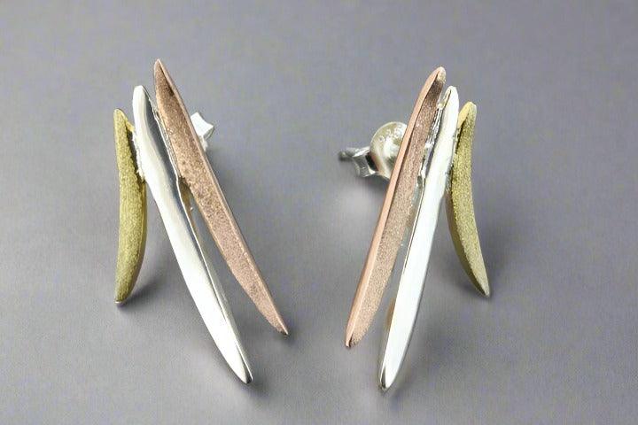 Brontes Stud Earrings for Women - Silver, Gold & Rose Gold Jewelry - Perfect for Everyday Wear, Parties & Gifts