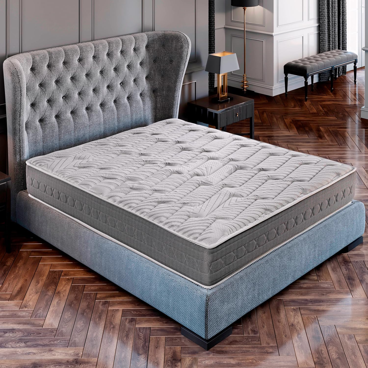 Royal Sleep Carbon Thread & Bioceramic Memory Foam Mattress - 135x190cm, High Firmness, Premium Quality, Anti-Stress & Regenerative Effect, 25cm Height - Ceramic Plus Mattress for Back Pain Relief & Deep Sleep - Perfect for Master Bedroom, Guest Room, or Apartment