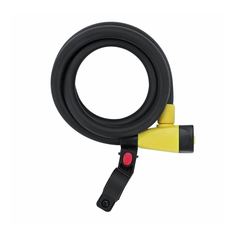 Auvray City Spiral Lock with Key - 15cm Diameter, 1.5m Cable - Unisex Adult Bike Lock - Black - Secure Bicycles, Scooters & Lockers - Perfect for Urban Commuting & Outdoor Activities