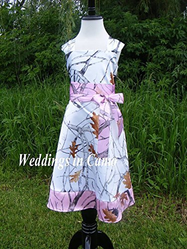 Camo Flower Girl Dress for Weddings - Girls Camo Bridesmaid Dress for Outdoor & Rustic Weddings