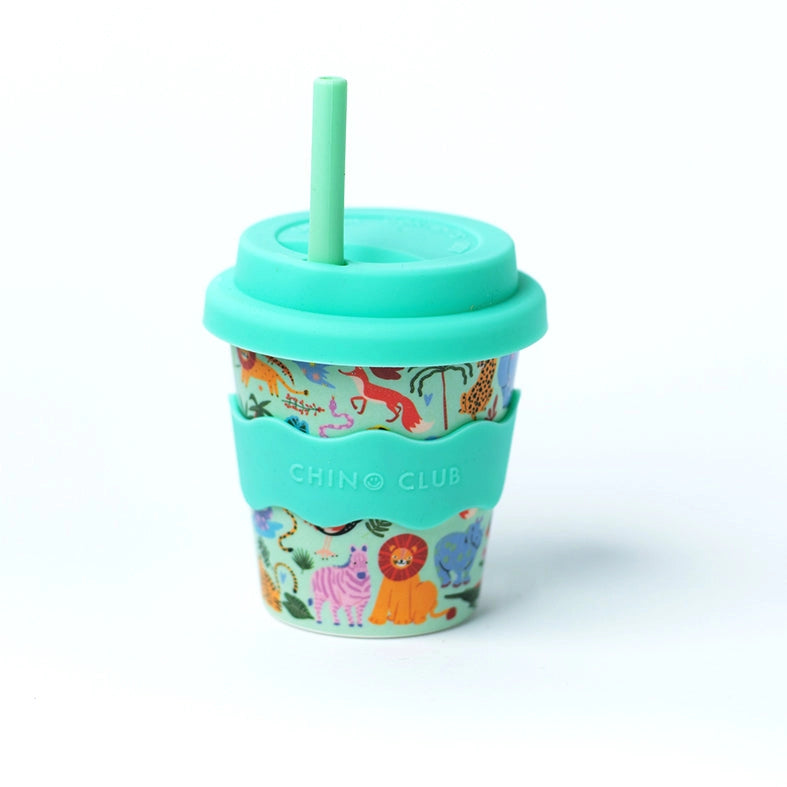 Safari Themed Babyccino Cup 120ml - Leak-Proof Toddler Sippy Cup for Travel, Daycare & Home Use