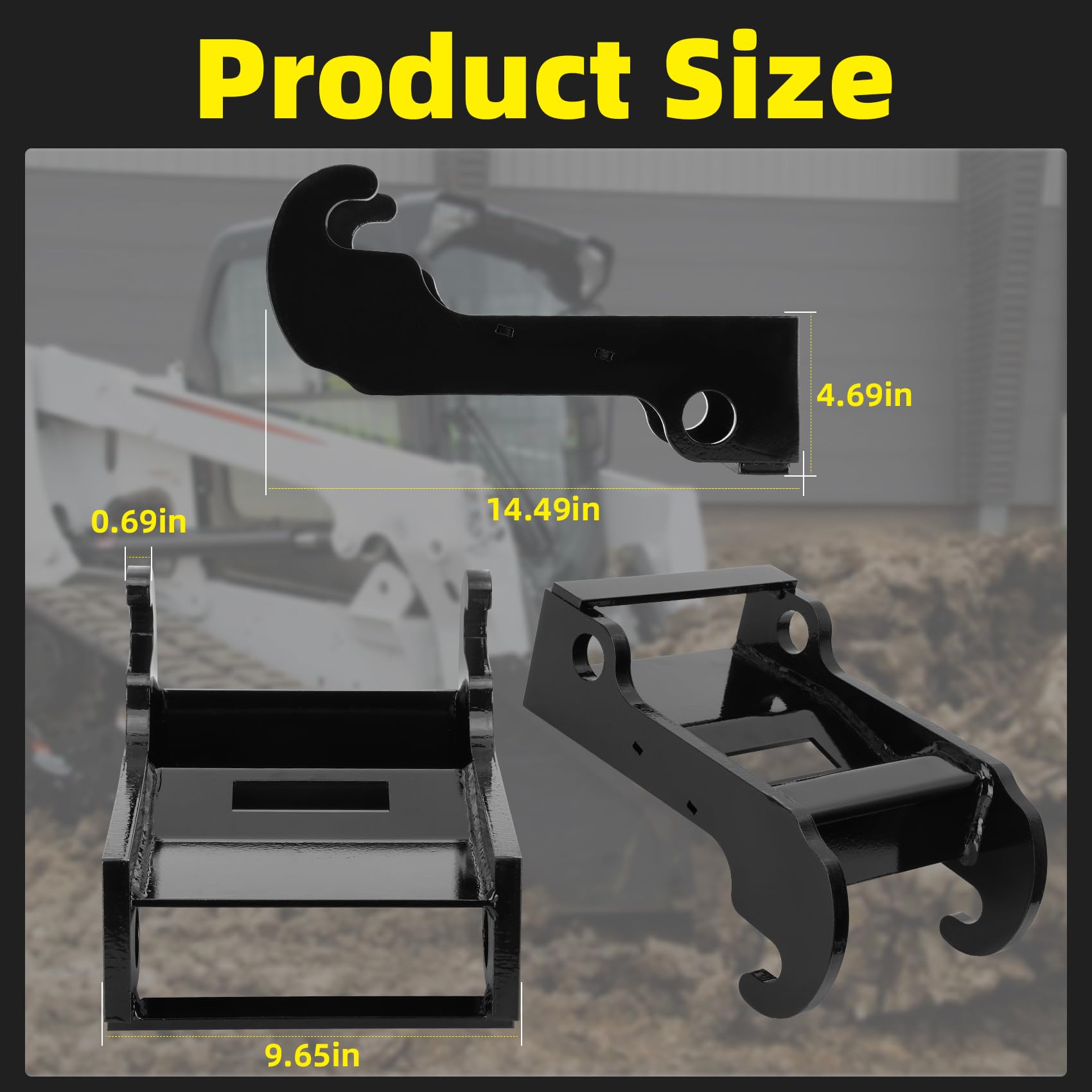 X-Change Coupler Bracket - Quick Attach Excavator Bucket Mount for Bobcat E26 E32 E35 E42 E45 E50 E55 E60 E63 & 3&4xx Digital Series Mini Excavators - Heavy Duty Quick Change Coupler for Construction, Landscaping & Digging Projects