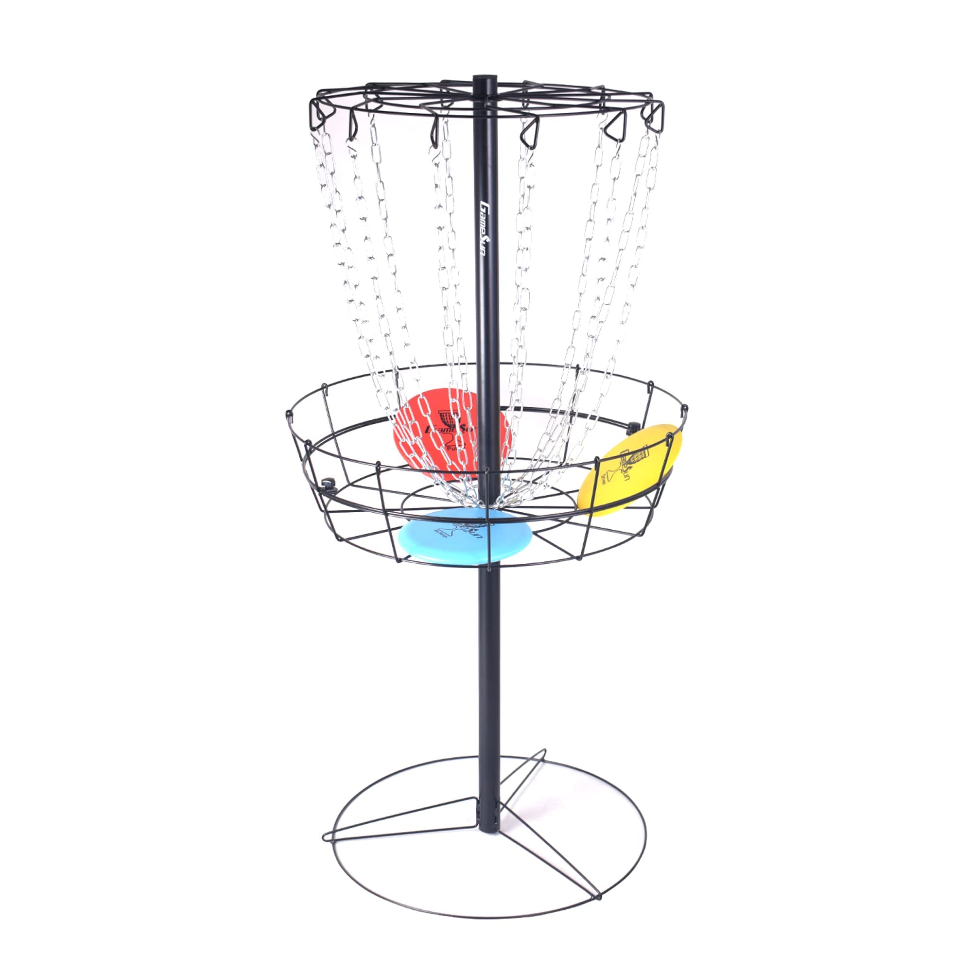 PDGA Standard Size Disc Golf Basket & Target with 3 Discs - Professional Disc Golf Equipment for Outdoor Training & Backyard Practice