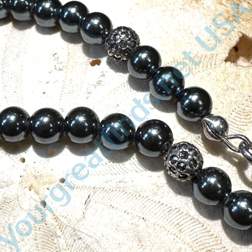 Sterling Silver Marcasite & Faux Black Pearl Bracelet for Women - Elegant Vintage Jewelry Gift for Birthday, Anniversary & Special Occasions
