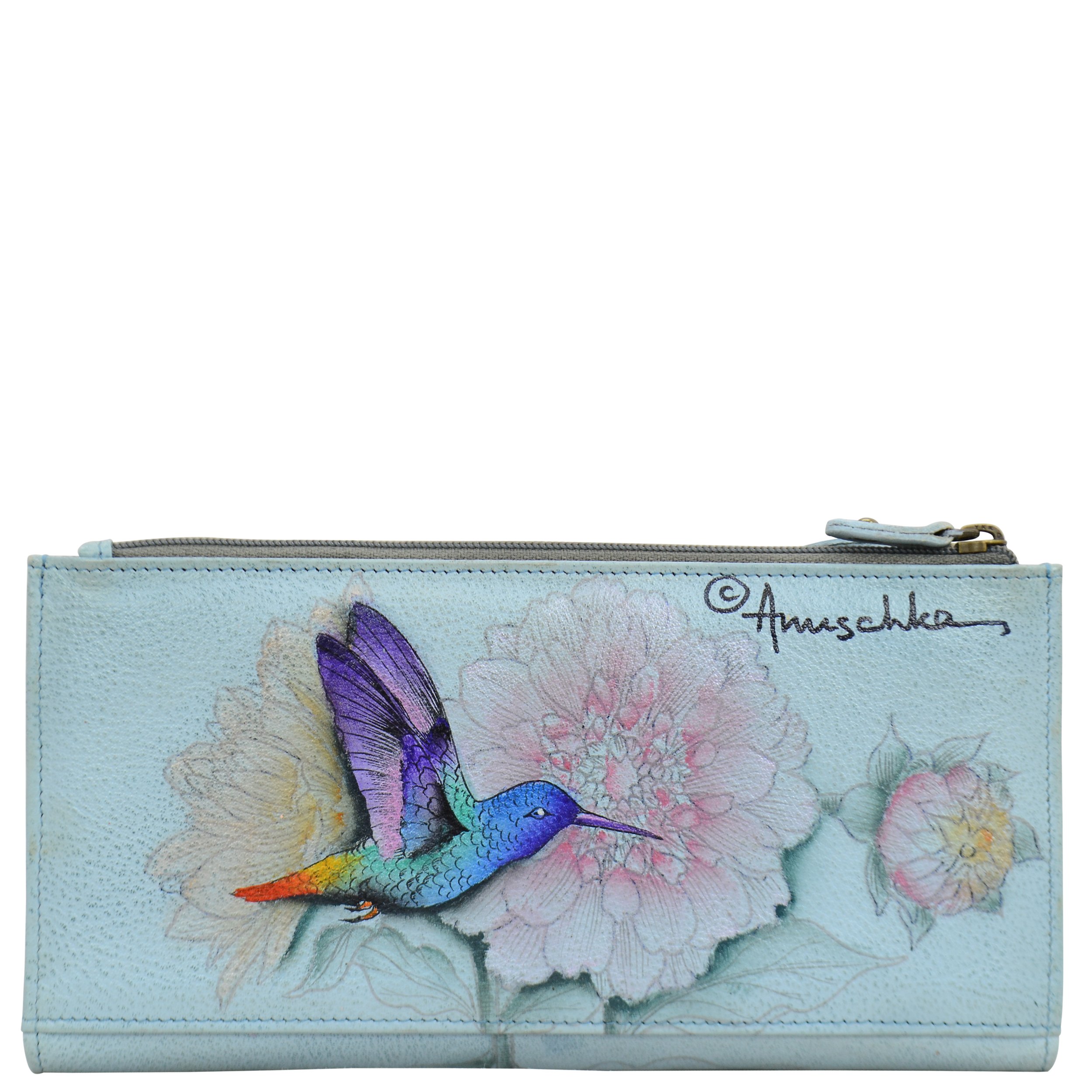 Anuschka Women's Hand-Painted Genuine Leather RFID Blocking Accordion Flap Wallet - Stylish & Secure Credit Card Holder for Everyday Use, Travel & Gift Giving