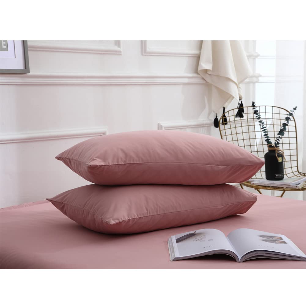 Premium 100% Washed Microfiber King Size Duvet Cover Set - Solid Pink, Ultra Soft & Lightweight Bedding with 1 Duvet Cover + 2 Pillowcases - Perfect for Master Bedroom, Guest Room & Cozy Home Decor