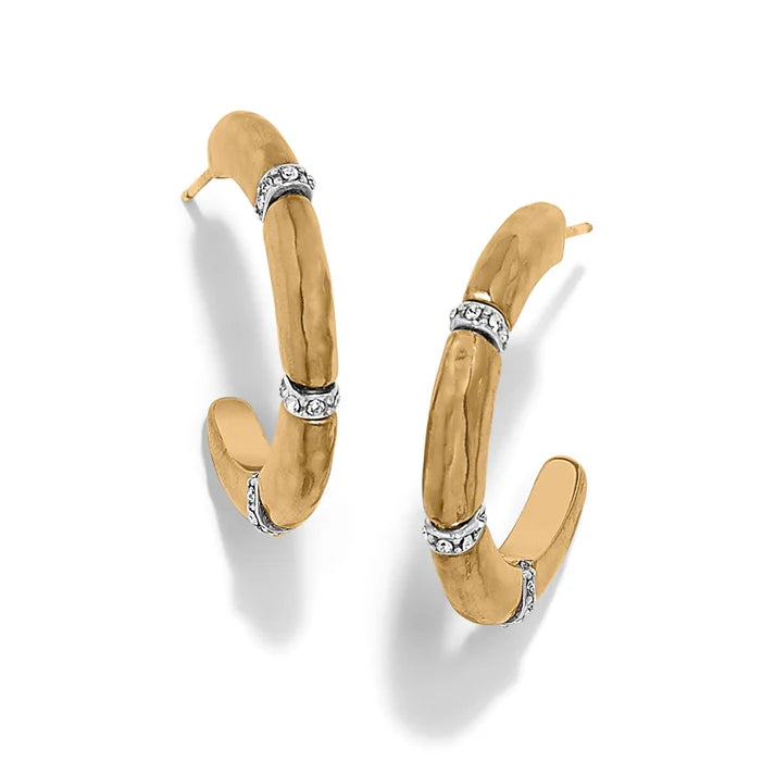 Brighton Meridian Geo Open Hoop Earrings - Gold Tone Statement Jewelry for Women | Perfect for Parties, Date Nights & Everyday Wear