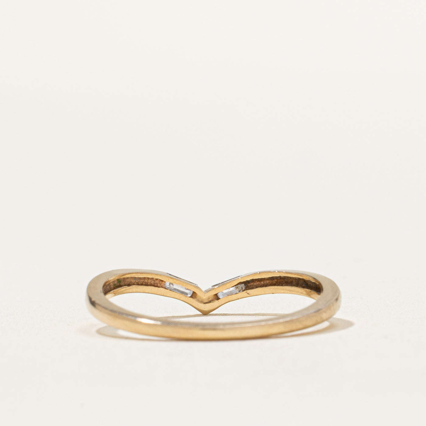0.10ctw Two Stone Diamond Chevron Ring - Size 6.5 | Elegant Wedding Band, Anniversary Gift & Everyday Jewelry for Women